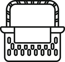 Weekend basket icon outline vector. Wicker picnic. Natural market