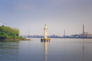 Lighthouse at the shore of Zhuhai, China.