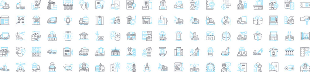 Architecture business vector line icons set. Building, Design, Structures, Construction, Property, Planning, Residential illustration outline concept symbols and signs