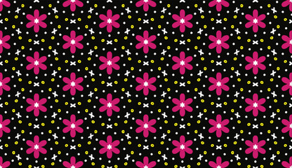 Geometric ethnic pattern seamless flower color oriental.
seamless pattern.Design for fabric,curtain,black background, carpet, shawl,clothing,wrapping, Batik,fabric,handkerchief,Vector illustration.