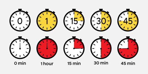 Timer vector icons. Vector files