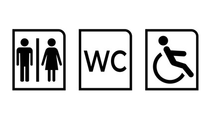 toilet vector signs set