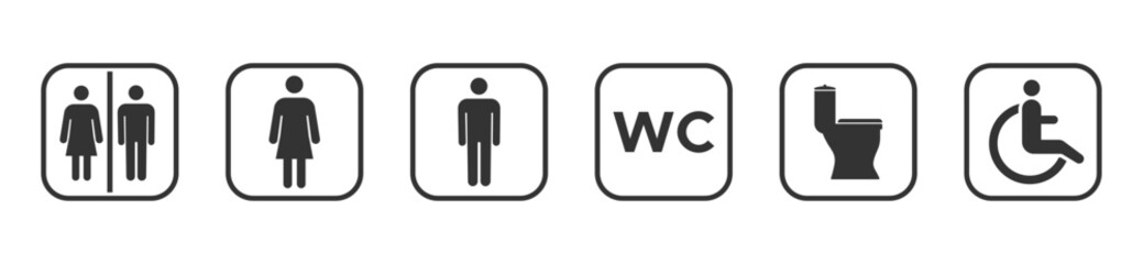 Toilet vector icons collection