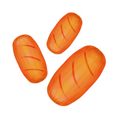 Cute hotdogs breakfast stationary sticker oil painting