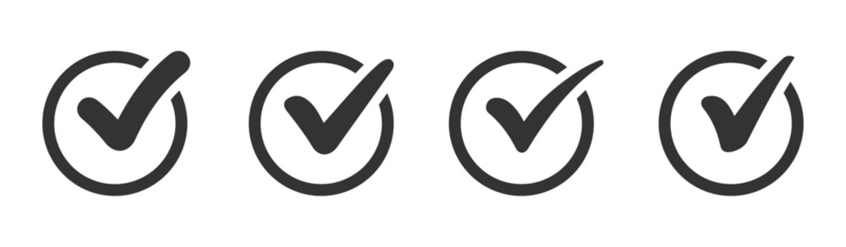 Trendy chekmark vector icons set