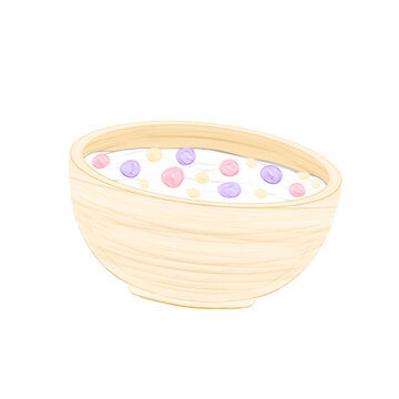Cute cereal bowl breakfast stationary sticker oil painting