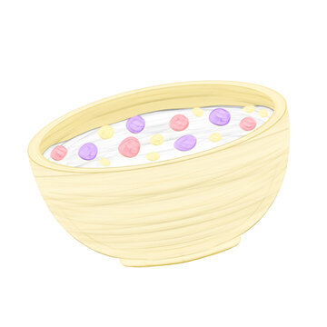 Cute cereal bowl breakfast stationary sticker oil painting