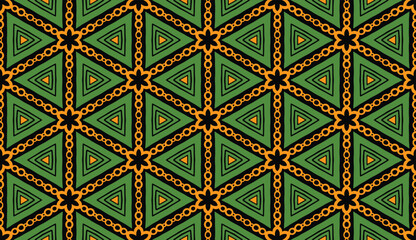 Geometric ethnic pattern seamless flower color oriental.
seamless pattern.Design for fabric,curtain,black background, carpet, shawl,clothing,wrapping, Batik,fabric,handkerchief,Vector illustration.