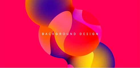 Bright abstract background glossy shiny circle and sphere composition. Minimalist geometric vector Illustration For Wallpaper, Banner, Background, Card