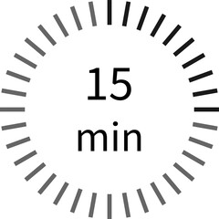 15 minutes digital timer stopwatch icon for graphic design, logo, website, social media, mobile app, UI illustration