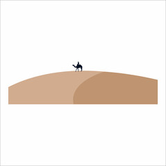 Obraz na płótnie Canvas sandy desert dunes with camel a clip art simple design , Abstract, logo, line logo, icon, vector design. symbol logo, concept for design. 