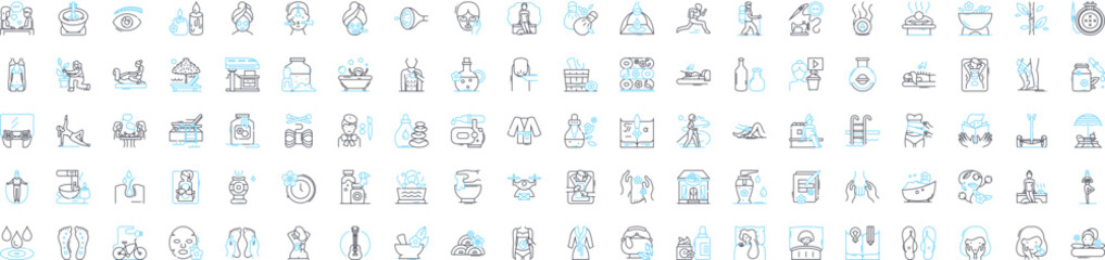 Spa and wellness vector line icons set. Spa, Wellness, Relaxation, Beauty, Therapy, Massage, Hot Stone illustration outline concept symbols and signs