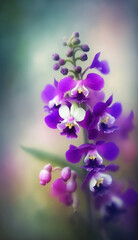 Fototapeta na wymiar Beautiful violet orchid flower with bokeh background.