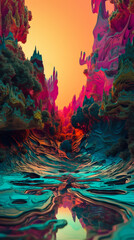 A Surreal Alien Melted Landscape of Fluid Abstracts