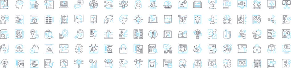 Teambuilding vector line icons set. Teamwork, Collaboration, Problem-solving, Communication, Constructive, Interaction, Motivation illustration outline concept symbols and signs