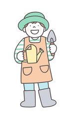 家庭菜園を楽しむ子供