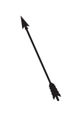 Archery arrow icon. Vintage medieval arrow vector isolated on white.