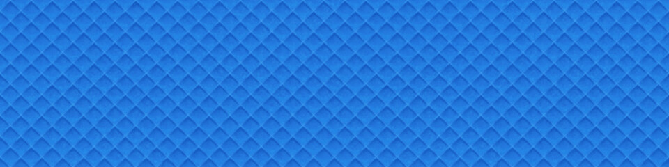 Blue seamless waffle towel fabric texture vector. Abstract 3d cotton weave background cloth material structure. Clean wafer surface textile wallpaper repeat illustration. Simple motif backdrop.