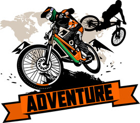 mountain bike design logo symbol vector