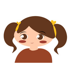 Cute girl avatar.cartoon character.smiling face