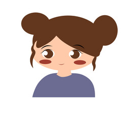 Cute girl avatar.cartoon character.smiling face