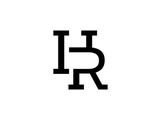 HR initial letter, HR Monogram, for logo company and icon business, with isolated white background