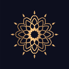 Golden mandala arabic islamic pattern vector