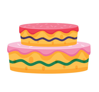 Birthday cake isolated illustration