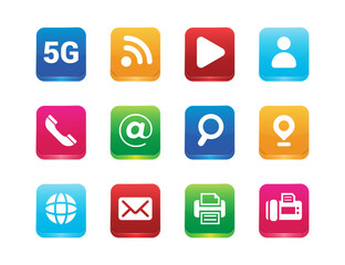 Social networking Icons set vector design