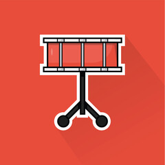 Illustration of Snare Drum in Flat Design