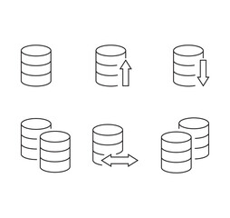 Set of database icon. Database icon set.