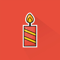 Illustration of Party Candle in Flat Design