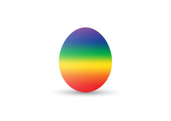 Rainbow easter egg isolated on white background. Pride, LGBTQ, gay lesbian concepts.