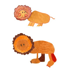 lion on a white background