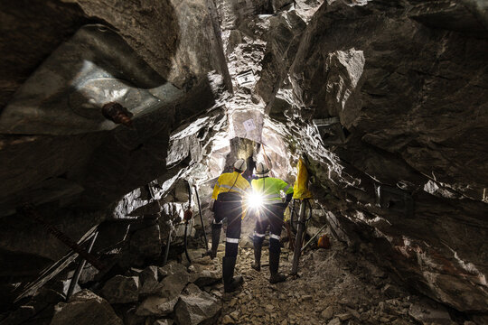 Miners undergound at a mine site in Australia