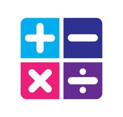 Fototapeta premium Calculator icon design. Calculator arithmetic operation signs.