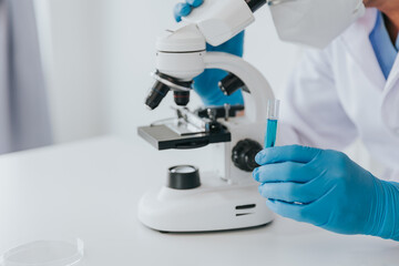 Medical research laboratories: young scientists in advanced science laboratories for medicine. biotechnology microbiology