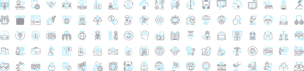 Business corruption vector line icons set. Bribery, Fraud, Embezzlement, Extortion, Collusion, Rigging, Monopoly illustration outline concept symbols and signs