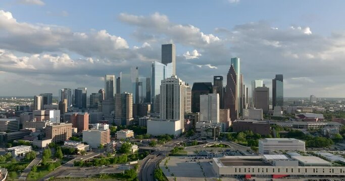 North Downtown Houston Aerial approach