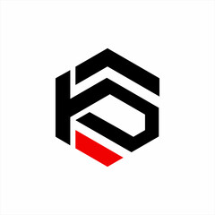 Abstract geometric letter K S G logo design.