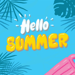 Cute Summer Time Cartoon Design Stock Illustration