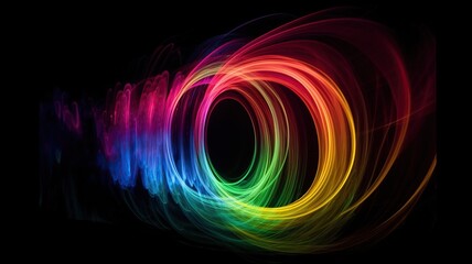 bright multi colors of the aura on a black background