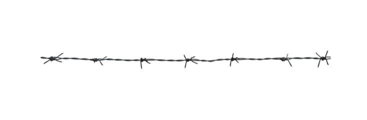 Rusty barbed wire isolated on a white background