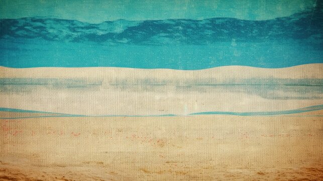 Grungy beach abstract background, generative ai composite.