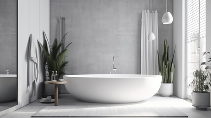 シンプルでモダンなバスルーム・Generative AI