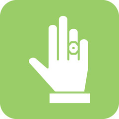 Vector Design Ring in Hand Icon Style