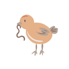 Cute chick. Flat kids cartoon vector illustration.
