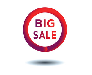 Big sale banner template design. Speech bubble shape big sale banner, business concept. Vector illustration.