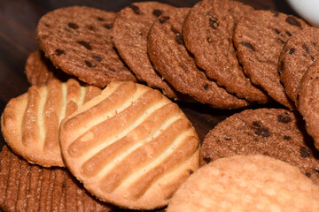 Biscuit on the wooden table background