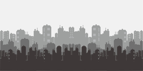 Obraz premium city skyline silhouette vector image